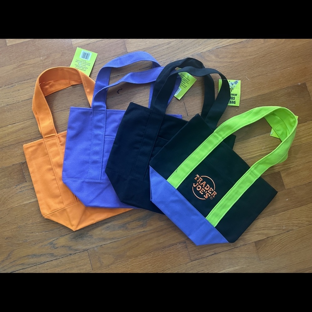 BUNDLE OF 4: You pick colors! 

Trader Joe’s Halloween Mini Canvas Totes
